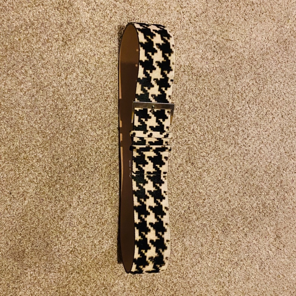HOBBS LONDON - BLACK / CREAM - FAUX FUR belt